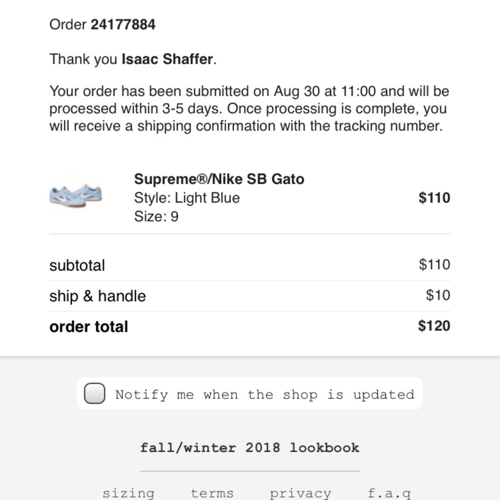 Supreme/Nike SB Gato